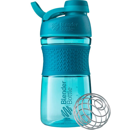 BlenderBottle Sportmixer | Vaso mezclador de proteínas | Vaso mezclador para dieta | Botella de agua | con BlenderBall | 820ml - verde azulado