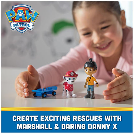 Paw Patrol Marshall and Daring Danny X Figures set with Skateboard, Kids’ Toys for Boys and Girls Aged 3 and Up