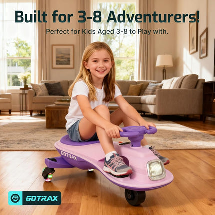 Gotrax Electric Wiggle Car for Kids 3-8, 12V Battery for 120Min w/Bluetooth