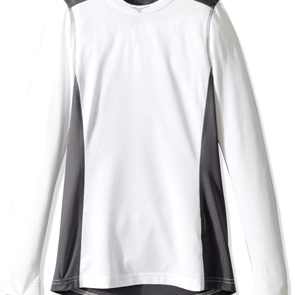 Mizuno Youth Elite Stretch Sleeve Top, White/Grey,