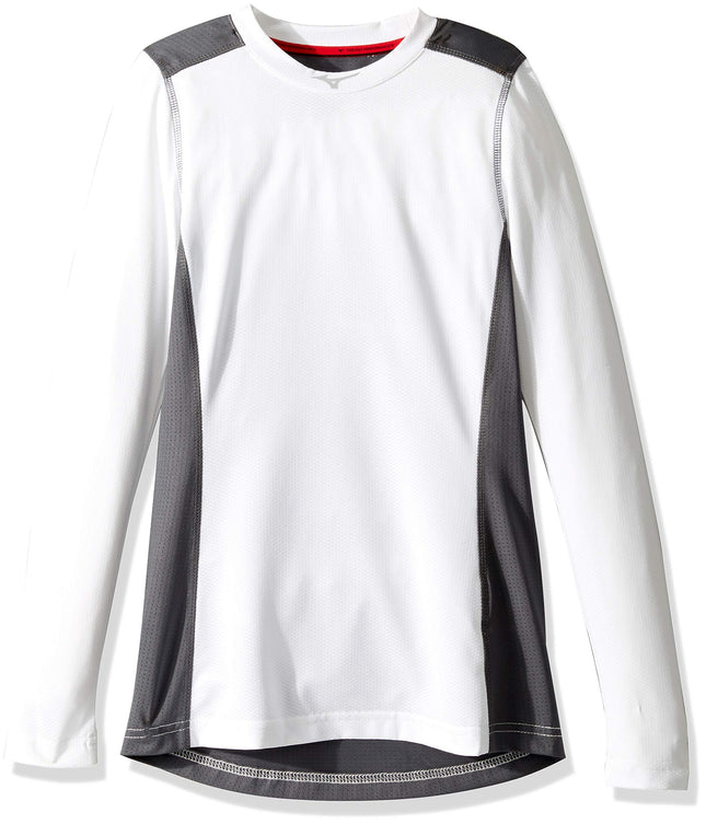 Mizuno Youth Elite Stretch Sleeve Top, White/Grey,