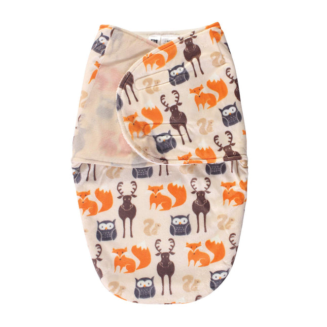 Hudson Baby Unisex Baby Plush Swaddle Wrap, Forest