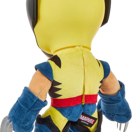 Mattel Marvel X-Men Plush Toy with Sounds & Talking, ’97 Wolverine Collectible with Yellow Suit & Retro Animation Style