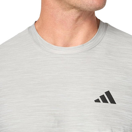 adidas Men's Essentials Stretch Training T-Shirt, Solid Grey/White/Black, M Tall