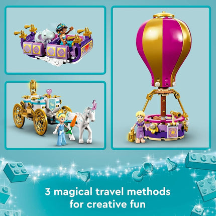 LEGO Disney Princess Enchanted Journey 43216, 3in1 Playset with Cinderella, Jasmine, Rapunzel Mini Dolls with Toy Horse & Carriage, Flying Carpet, Hot Air Balloon, Gift for Girls and Boys Ages 6+