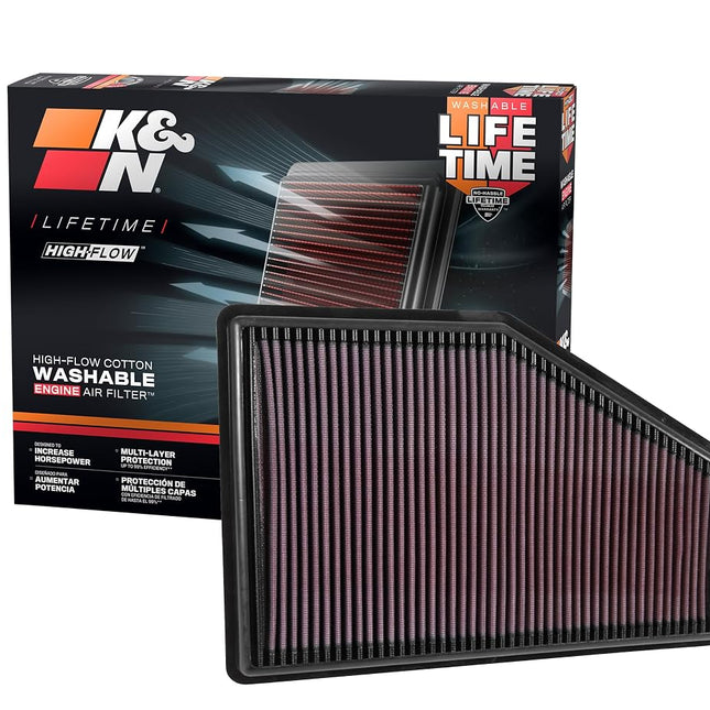 K&N Engine Air Filter: High Performance Washable Replacement Filter: Compatible 2016-2019 Chevy/Buick/Cadillac/Holden/Opel/Vauxhall (Malibu, LaCrosse, Regal Sportback, XT4, Calais, Commodore) 33-5049