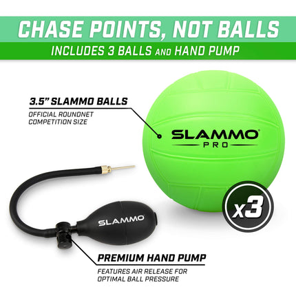 Juego GoSports SLAMMO PRO, set PRO nuevo y mejorado con 3 pelotas PRO, bomba e estuche de transporte