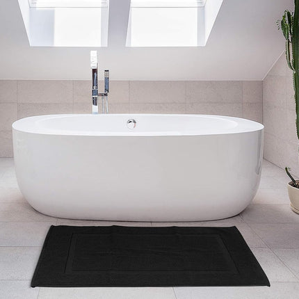 Utopia Towels Luxury Ringspun Cotton Bath Mat Luxury Size Maximum Absorbency Machine Washable 2Pack (21" X 34") Black
