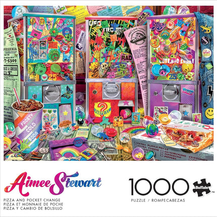 Buffalo Games - Aimee Stewart - Pizza and Pocket Change - 1000 Piece Adult Challenging Jigsaw Puzzle Perfect for Game Nights - Finished Puzzle Size 26.75 x 19.75