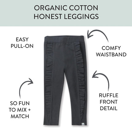 HonestBaby Multipack Leggings Skinny, Flare and Cargo Pants Organic Cotton for Infant Baby Girls, Toddlers, Little Kids, English Garden Plaid, 24 Months