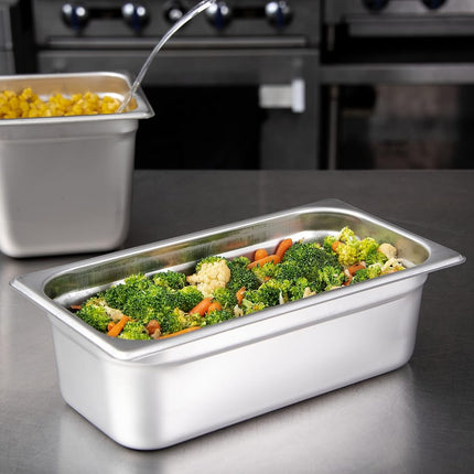 Carlisle FoodService Products Durapan Stainless Steel Steam Table Pan, Commercial Food Pan, Chafing Pan with Spoonable Corners for Catering, Buffets, Restaurants, 4 Inches Deep, Silver, (Pack of 6)