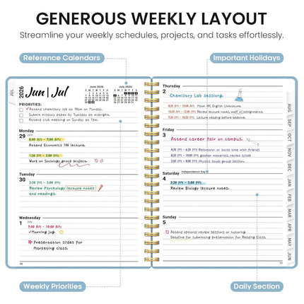 Taja Planner 2026-2027, 8.5" x 11" Calendar Planner, Jul 2026-Jun 2027
