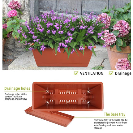 8pcs Window Box Planter,Rectangle Planters Box,Plastic Vegetable Planters