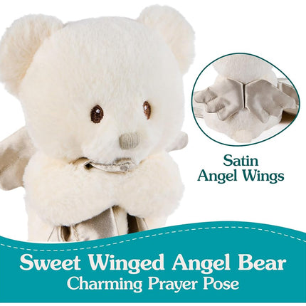 GUND Baby Angel Bear Lovey, Spiritual Teddy Bear Lovey Made from Recycled Materials, Plush Lovey Blanket for Babies and Newborns, White, 12”