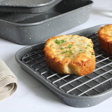 Oster Greystone Premium PFA Free Non-Stick 4 Piece Toaster Oven Carbon Steel Bakerware Set