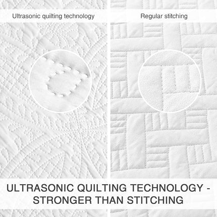Love's cabin California King Bedding Set White - Lightweight Summer Quilt Cal King, Coin Pattern Bedspread for All Season, 3 Pieces (1 Quilt, 2 Shams: