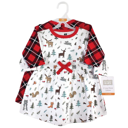 Vestidos de algodón para bebé de Hudson Baby para niñas, Woodland Friends, 2T