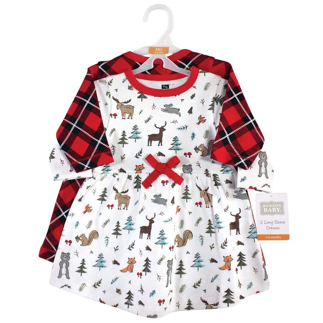 Vestidos de algodón para bebé niña de Hudson Baby, Woodland Friends, 0-3 Meses