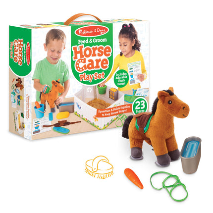 Melissa & Doug Feed & Groom Horse Care Play Set Wi
