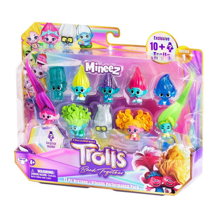 DreamWorks Trolls Band Together Mineez 11pc Brozone + Friends Performance Pack - 11 Mineez 3.8cm (1.5 Inch) Collectible Figures and 1 Accessory