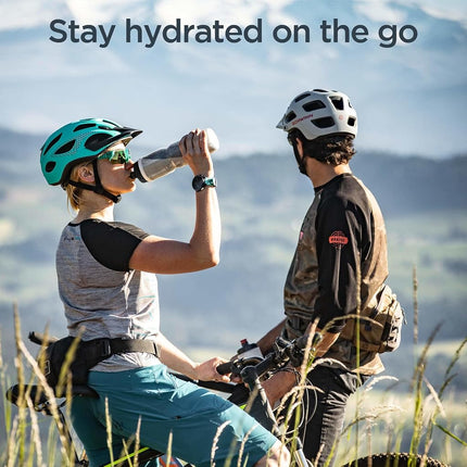 Bouteille d'eau isotherme réfléchissante Schwinn avec support pour vélo, 769 ml, sans BPA, buse à double étape, facile à presser, support facilement montable sur vélo, visibilité nocturne, combo porte-bouteille d'eau pour vélo