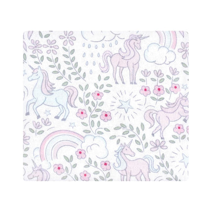 Hudson Baby Unisex Baby Cotton Flannel Receiving Blankets Bundle, Dreamy Unicorn, One Size