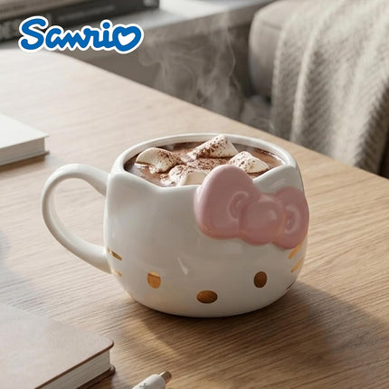 Silver Buffalo Sanrio Hello Kitty Pink Bow Rose Gold, 3D Sculpted Mug, 20oz