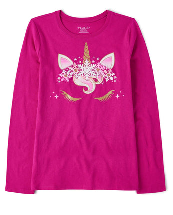 The Children's Place Girls' Unicorn Long Sleeve Gr