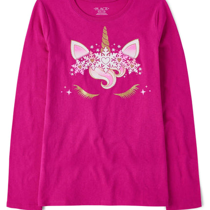 The Children's Place Girls' Unicorn Long Sleeve Gr