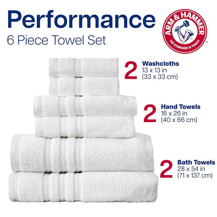 Juego de toallas de baño Arm & Hammer Performance, 6 piezas, color caqui