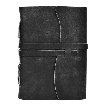LEATHER VILLAGE Leather Bound Journal - Black, 8"X6", 220 Pages