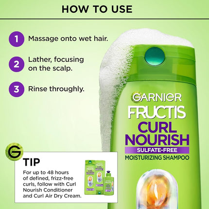 Garnier Fructis Triple Nutrition Butter Rich Sulfate-Free Fortifying Shampoo, 370 mL