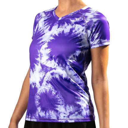 Kanu Surf Women's UPF 50+ Short Sleeved Active Swim Shirt Rashguard & Workout Top, Beach Girl Purple, Small