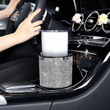 JOYTUTUS Upgraded Car Cup Holder Expander with Offset Base, Fit for YETI, Hydro Flask, Large Cup Holder Expander for Car Hold 18-40 oz Bottles and Mugs, Other Bottles in 3.4"-3.8"(Bling)