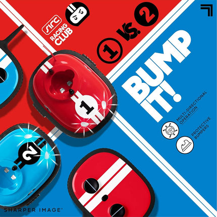 SHARPER Image Road Rage RC Speed Bumper Cars, Mini Remote Controlled Ejector Vehicles, 2 Player Head to Head Battle, Crash into Opponents, 2.4 GHz, Red and Blue, Ages 6 and Up