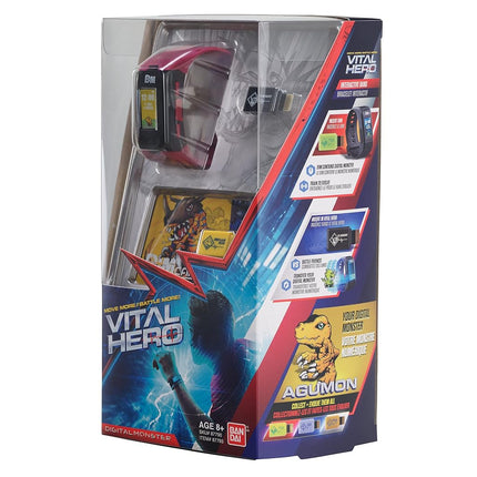 Bandai Namco - Digimon Vital Hero Monitor de actividad interactivo/Reloj digital/Mascocta virtual (Rojo)