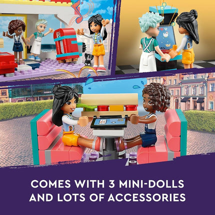 LEGO Friends Heartlake Downtown Diner 41728 Building Toy Set for Ages 6+; with Liann, Aliya and Charli Mini-Dolls