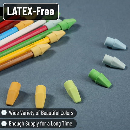 Mr. Pen- Pencil Erasers Toppers, 500 Pack, Colorful, Latex Free, No Smudge, Mr Pen Erasers for Pencils