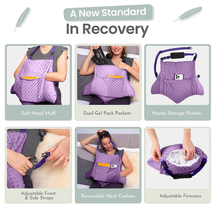 MOYOAMA 3 Pcs Hysterectomy Pillow Set - Incl 2 Gel Packs for Soothing Relief - Hysterectomy Recovery Must Haves After C Section,Post Surgery Pillow,Abdominal Surgery Recovery Pillow,Hysterectomy Gifts