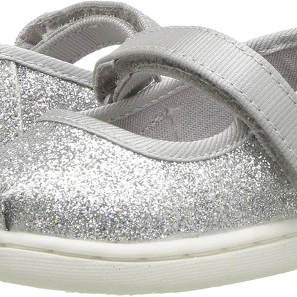 TOMS Girl's Mary Jane Flat, Silver, 1.5 UK Child