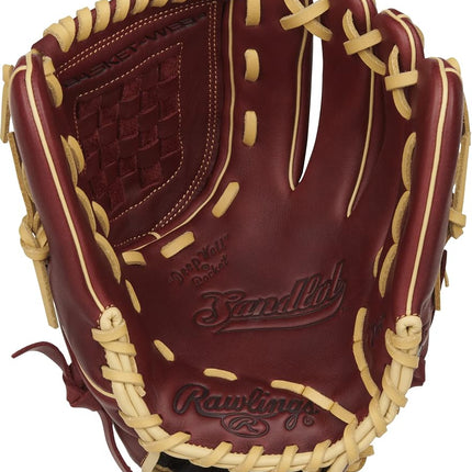 Rawlings Sandlot Series Leather Basket Web Baseball Glove, 12", Right Hand Throw