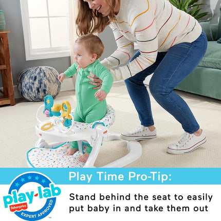 Fisher-Price Portable Baby Chair Deluxe Sit-Me-Up Floor Seat with Snack Tray and -Toy Bar, Rainbow Sprinkles (Amazon Exclusive)