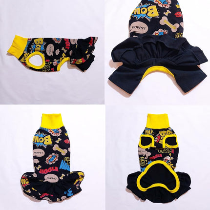 D DOGGY STAR Italian Greyhound Clothes Stretchable Bow Leggings One-Piece Whippet for Dog (XL,Ops Bow Black)