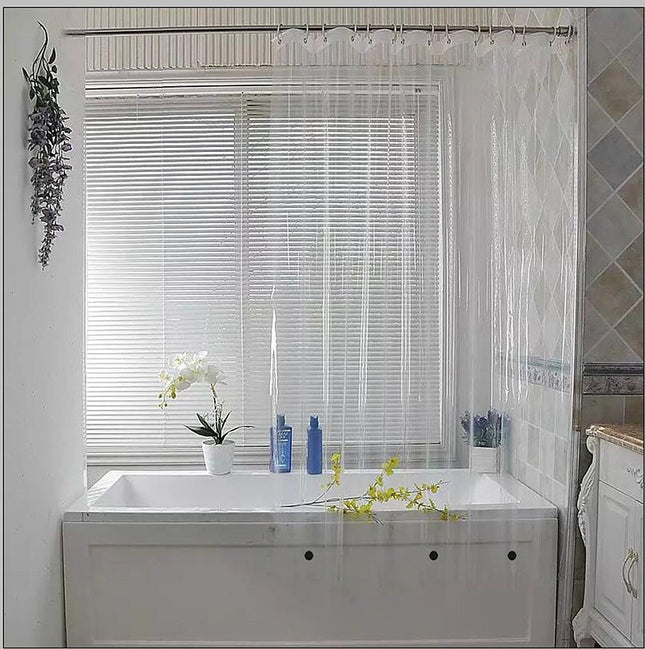 Elegant Comfort Heavy Duty Weight Waterproof Clear Shower Curtain Liner, 72" x 72 inches Long Shower Liner for Bathroom with 3 Bottom Magnets and Rust Proof Grommets (2 Pack)