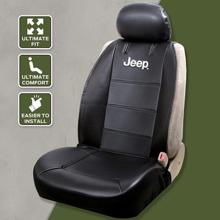 Plasticolor Jeep Sideless Seat Cover Black/White (008581R01)