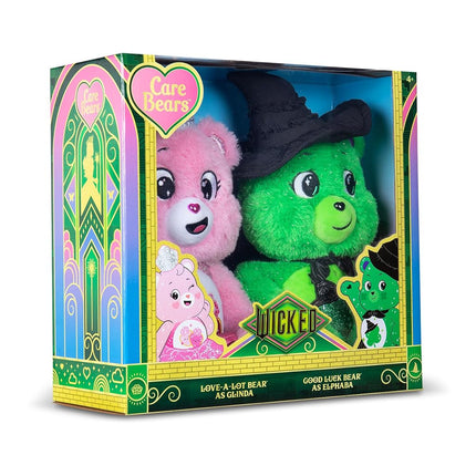 Basic Fun Care Bears x Wicked 30cm Plush 2-Pack – Good Luck Bear as Elphaba & Love-A-Lot Bear as Glinda – Limited Edition Soft Toys – Collectible Gift Set for Kids & Fans