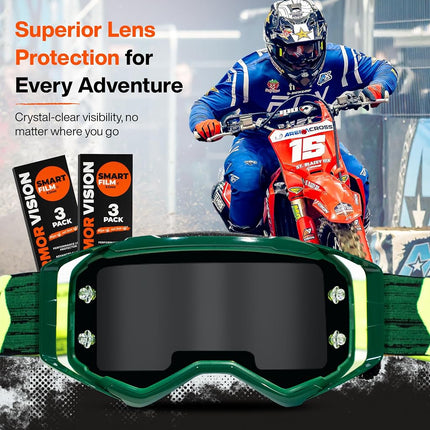 Armor Vision 62mm Smart Film Goggle Lens Cover Protector - Hydrophobic, Scratch Resistant & Universal Fit - Advanced 6-Layer Technology (Pack of 3)
