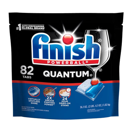 Finish - Quantum - 82ct - Dishwasher Detergent - Powerball - Ultimate Clean & Shine - Dishwashing Tablets - Dish Tabs