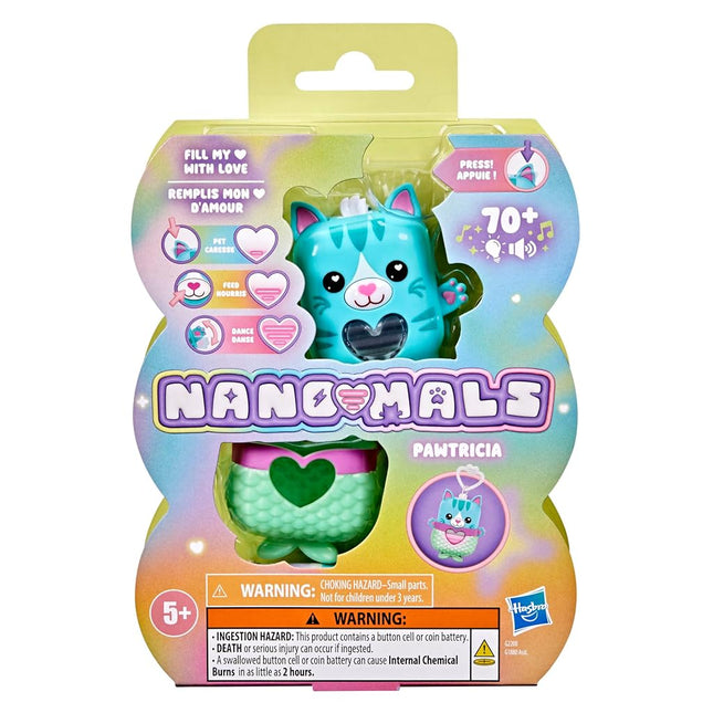 NANO-MALS Pawtricia The Blue Kitty, Electronic Pet Cat, 70+ Responses, Interactive Fidget Toys for Girls & Boys Ages 5+