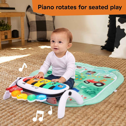 Baby Einstein Farm Explorers 4-in-1 Kickin’ Tunes Musical Meadow Music & Language Discovery Gym, Play Mat with Kick Piano, Ages 0 Months and Up